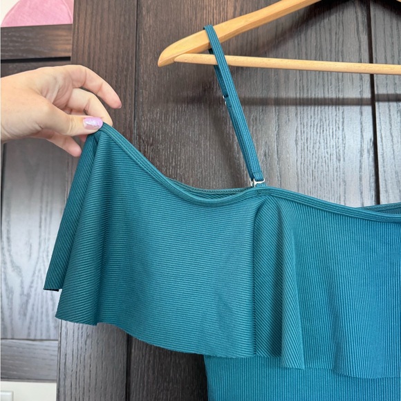 Teal Ruffle Swimsuit - Picture 2 of 3